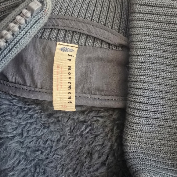 Free People Movement Gear Up Blue Sherpa Zip Up Sz Small - Picture 4 of 5